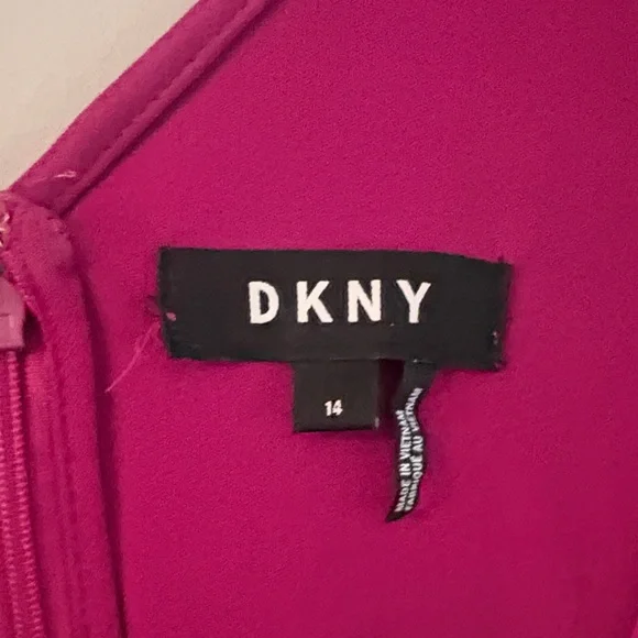 DKNY Fuchsia Floral Faux Wrap Dress - Picture 2 of 10